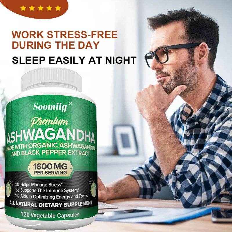 Organic Ashwagandha Veggie Capsules Purely organic energy support, stress relief, and enhanced sleep.