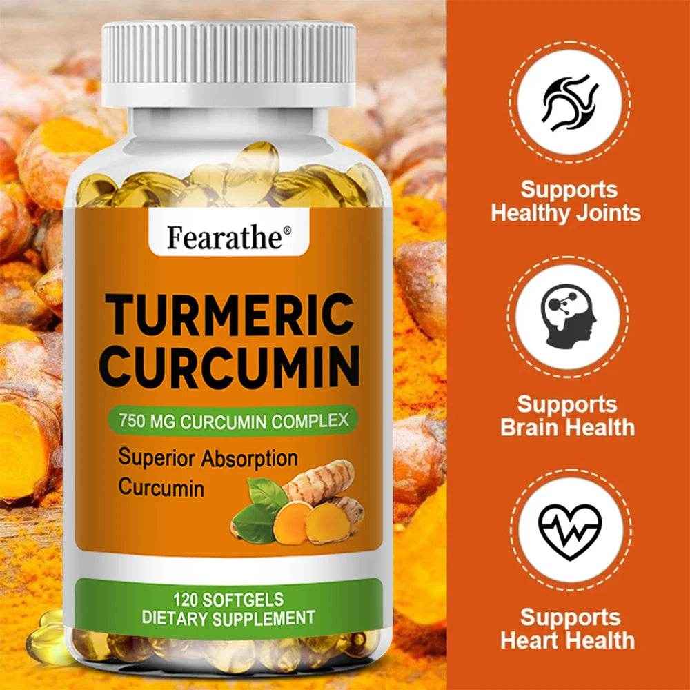 Organic Turmeric Capsules - Phytosome Supplement to Support Joint, Brain and Heart Health