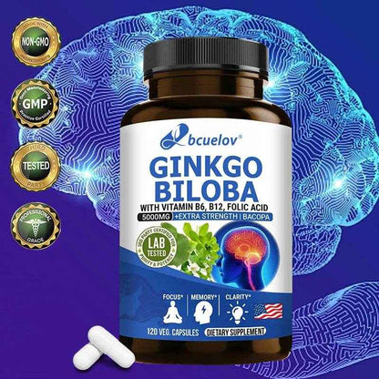 Advanced Nootropics Brain Enhancer Supplement for Memory, Focus, Nerve Energy &amp; IQ Health with Vitamins B12, B6, 120 Capsules