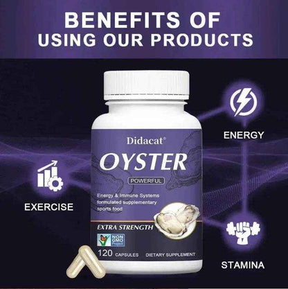 Oyster Supplement - Natural Vitamins, Minerals &amp; Nutritional Supplement - Energy &amp; Immune System, Physical Endurance