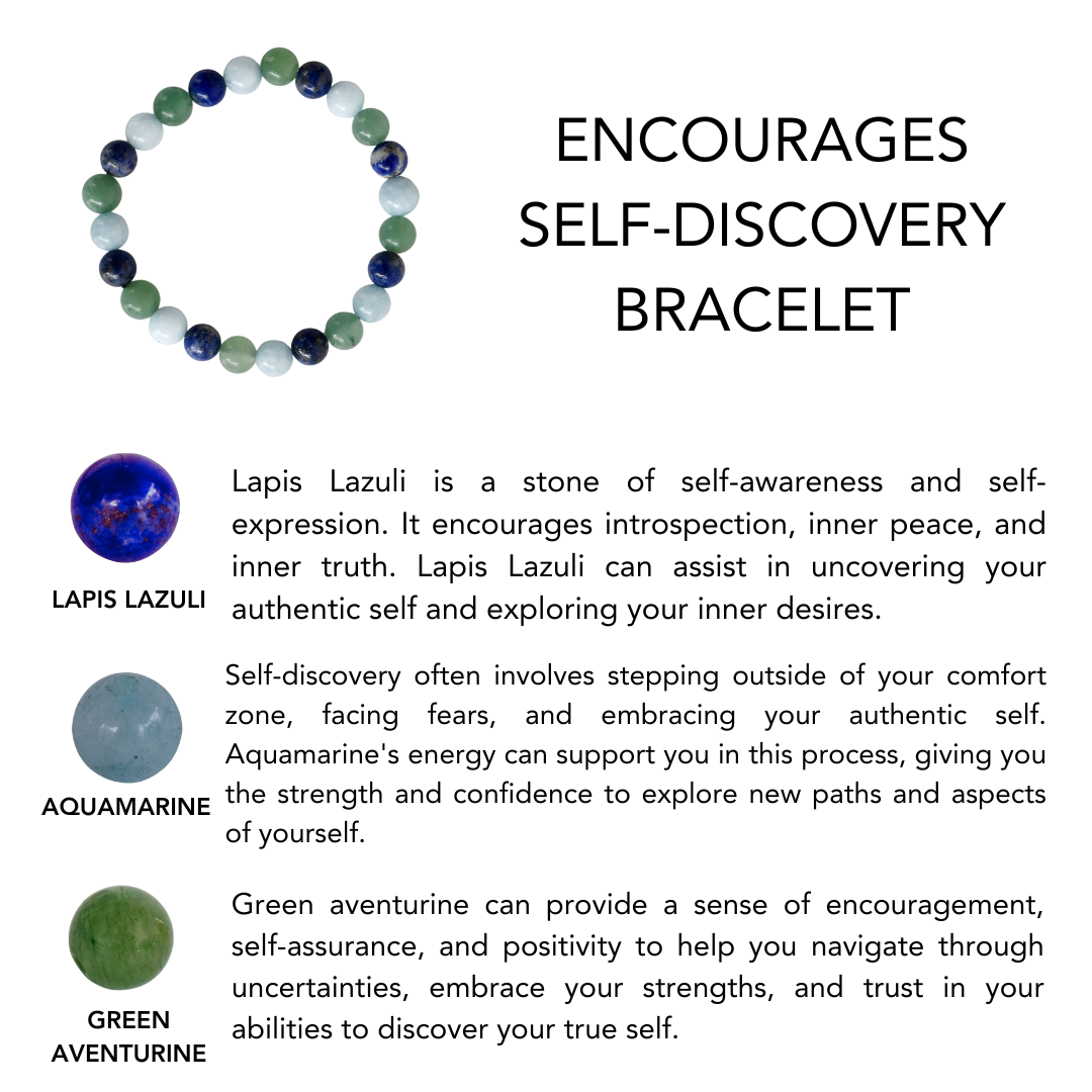 Encourages SELF-DISCOVERY Crystal Bracelet (Communication, Balance, Luck)  DestGlow