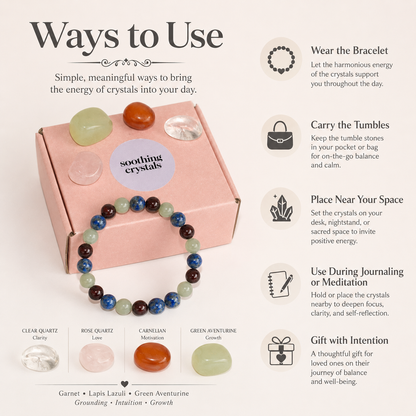 Encourages SELF-DISCOVERY Crystal Kit, Gemstone Tumble Kit, Self-Discovery Crystal Gift Set
