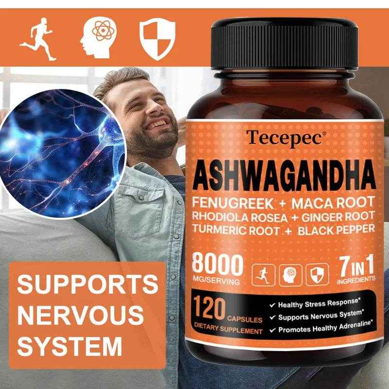 Organic Ashwagandha Extract Supplement - Supports Healthy Brain and Nervous System Function, Sleep, Mood, Balanced Energy Levels