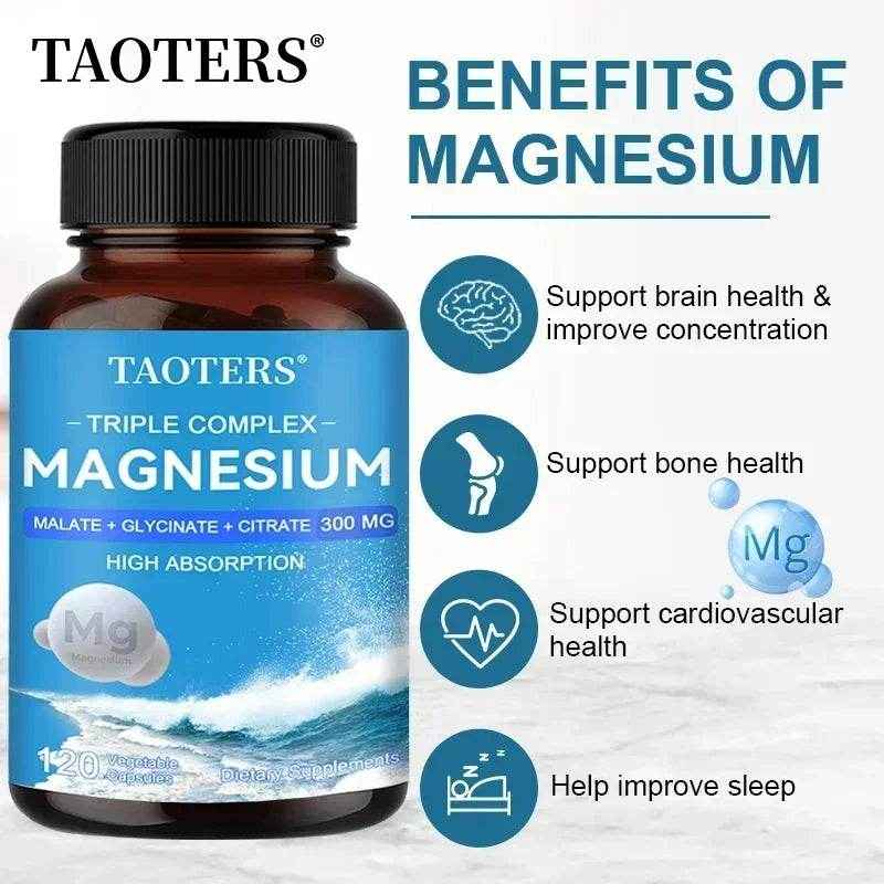 Magnesium Complex - 3-in-1 Formula with Malic Acid, Glycine and Citric Acid To Support Heart Health, Energy and Mood