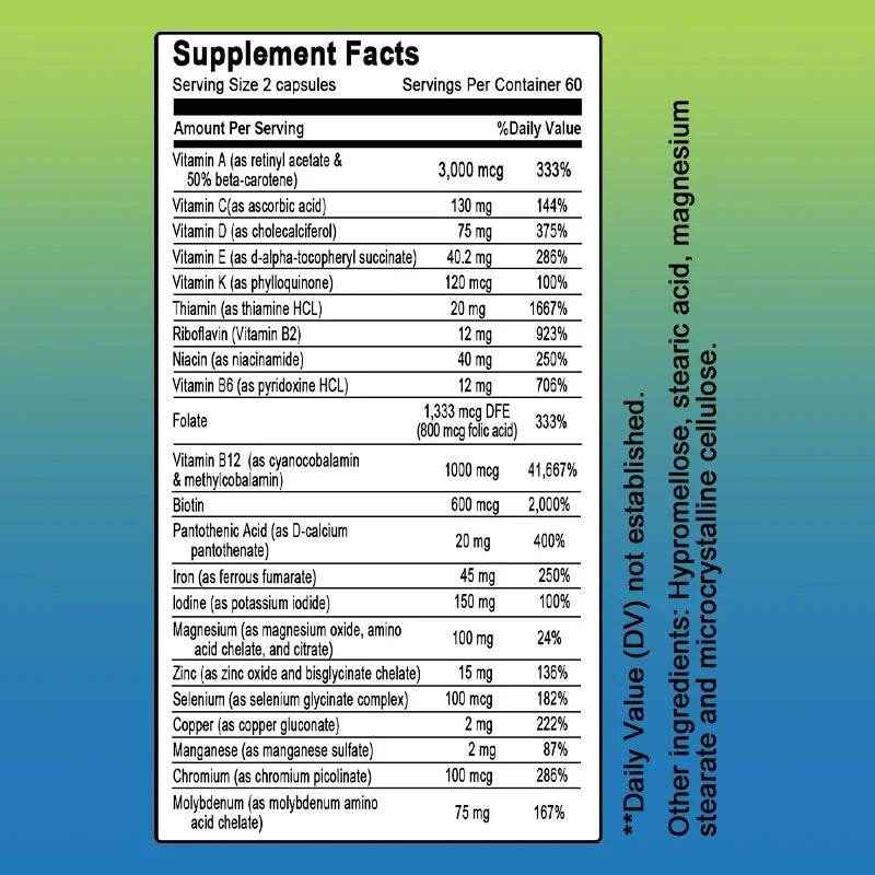 Weight Loss Multivitamin, Multimineral Support, Weight Management, Digestion, Fat Burner, Natural Ingredients, 120 Capsules