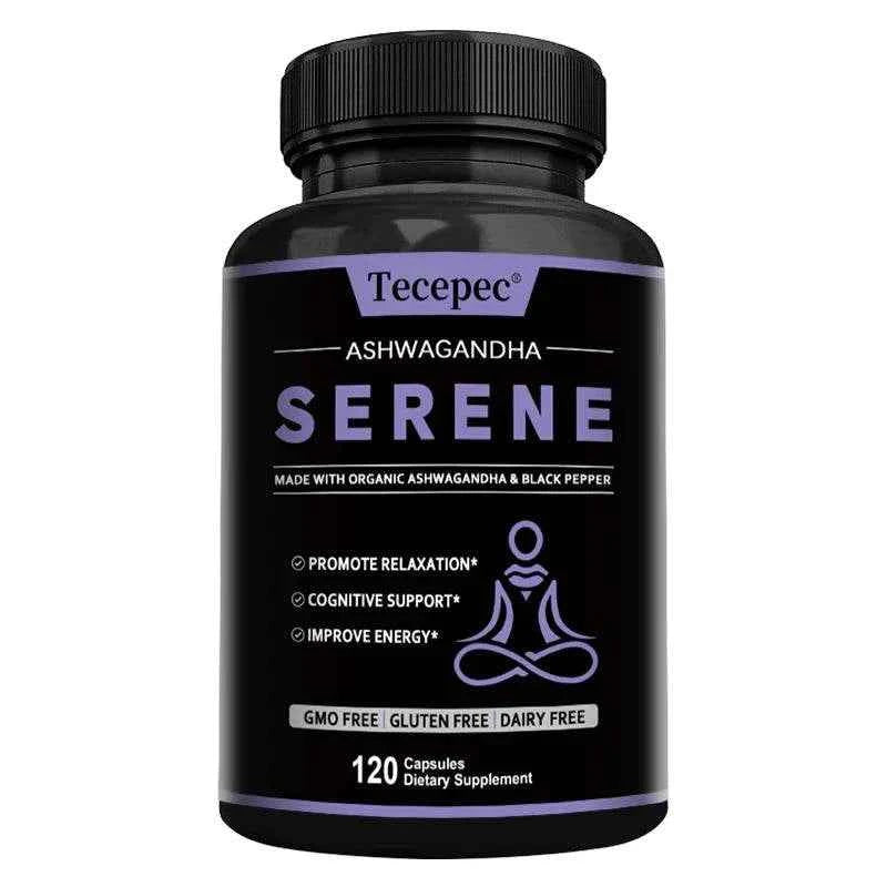 Organic Ashwagandha 1300 mg Supplement with Black Pepper Root Powder to Help Relieve Stress and Stay Calm, 120 Capsules