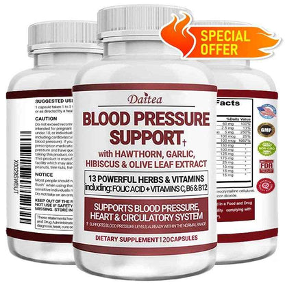 Blood Pressure Support Supplement - Supports Fat Metabolism, Blood Circulation, Healthy Brain, Heart, Blood Vessels