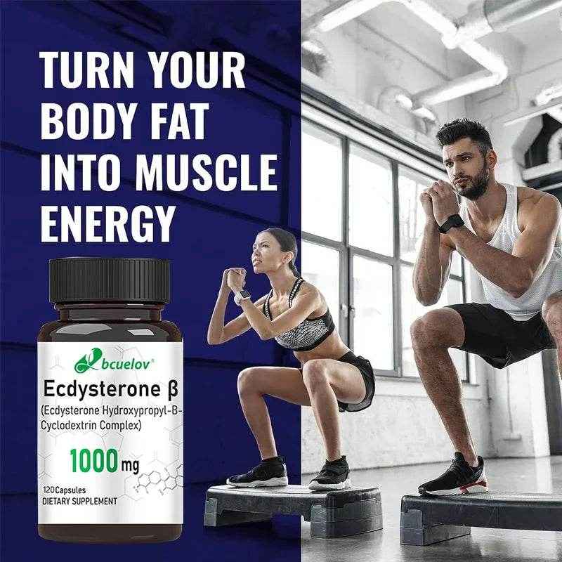Ecdysterone Supplement - Daily Strength Enhancer, Increase Muscle Mass, Support Muscle Development, Burn Fat, 120 Capsules