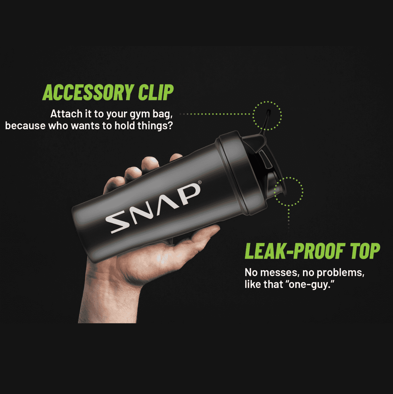 Large SNAP Shaker (26oz) by Snap Supplements