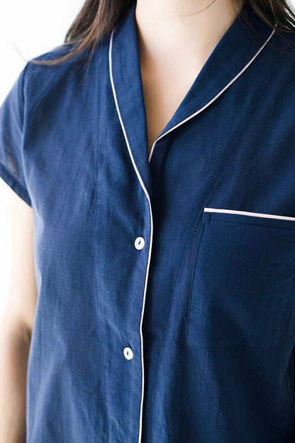 Shawl Collar Boyfriend Shirt