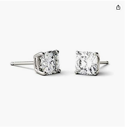 Moissanite Earrings - Round Cut 0.83 Ct 925 Sterling Silver Studs