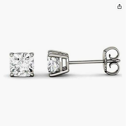 Moissanite Earrings - Round Cut 0.83 Ct 925 Sterling Silver Studs
