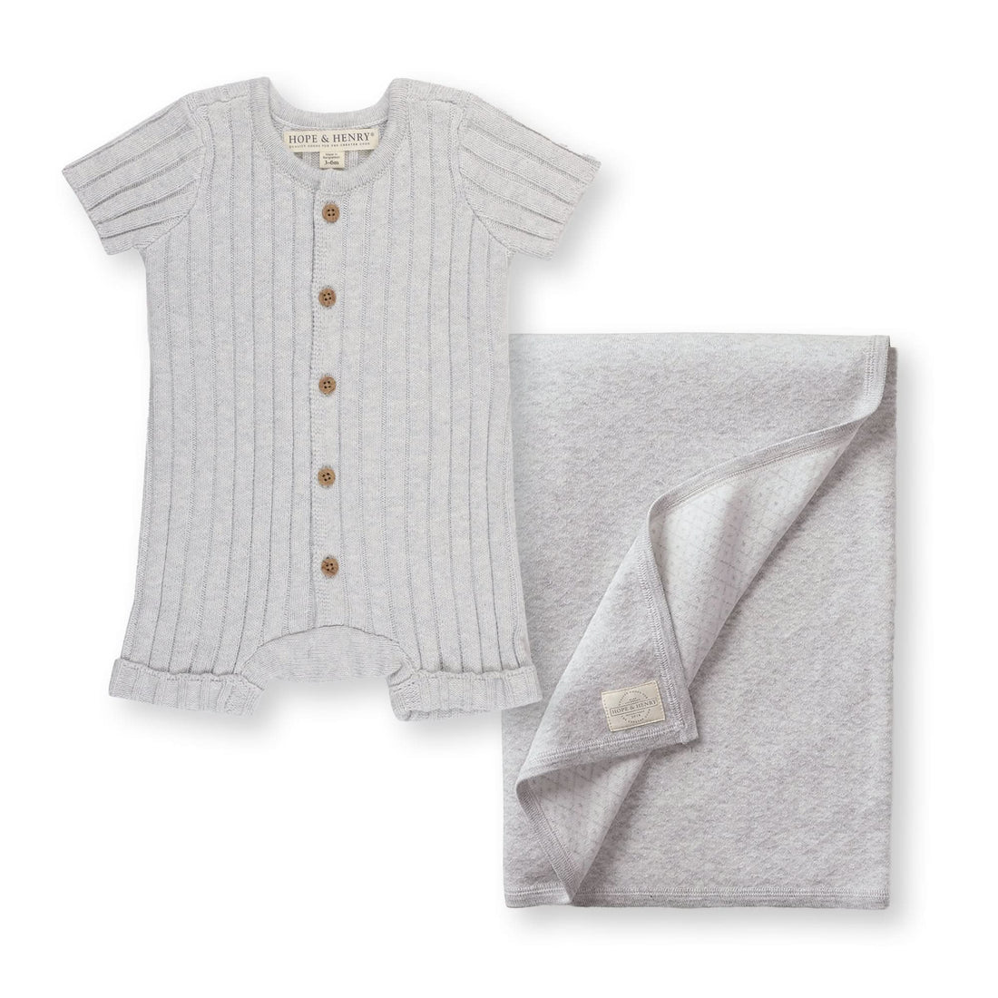 Shortie Romper &amp; Jacquard Blanket Gift Set