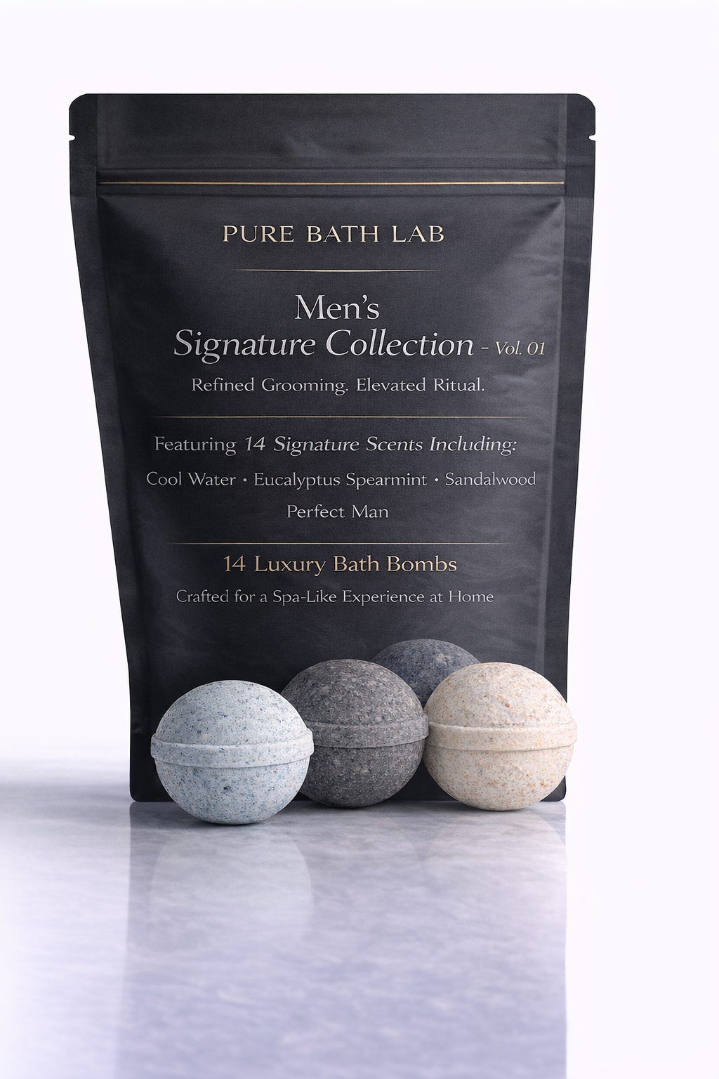 Men’s Luxury Spa Gift Set – 14 Bath Bombs – Signature Scent Collection – Premium Self-Care Kit for Relaxation by Spa Pure