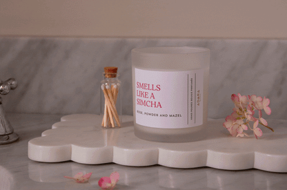 Smells Like A Simcha - Rose, Powder, and Mazel Scented Candle by Adara Rituals