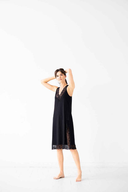 Simone Lace Trim Pima Cotton Gown