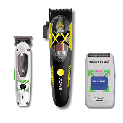 B-Way B10K Clipper, T-Pro Trimmer, Off-Shaver - 3 in 1 Set by RT-Way USA