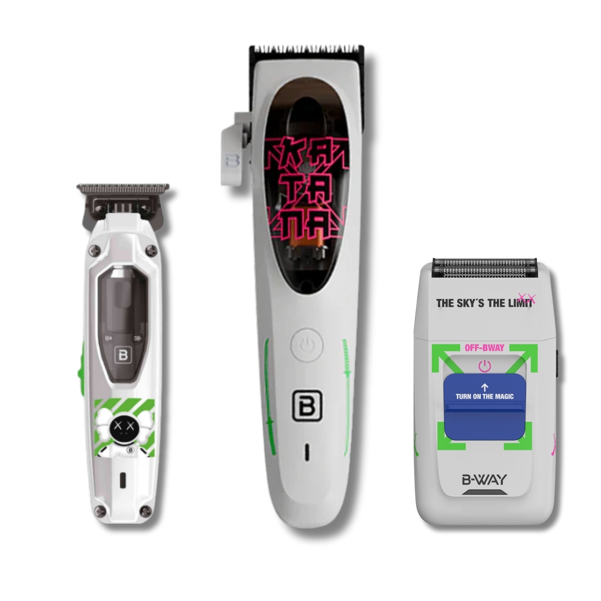 B-Way Katana Clipper, T-Pro Trimmer, Off-Shaver - 3 in 1 Set by RT-Way USA
