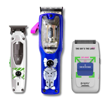 B-Way Lo-Pro X Clipper ,T-Pro Trimmer and OFF-Shaver Set - 3 in 1 Set by RT-Way USA