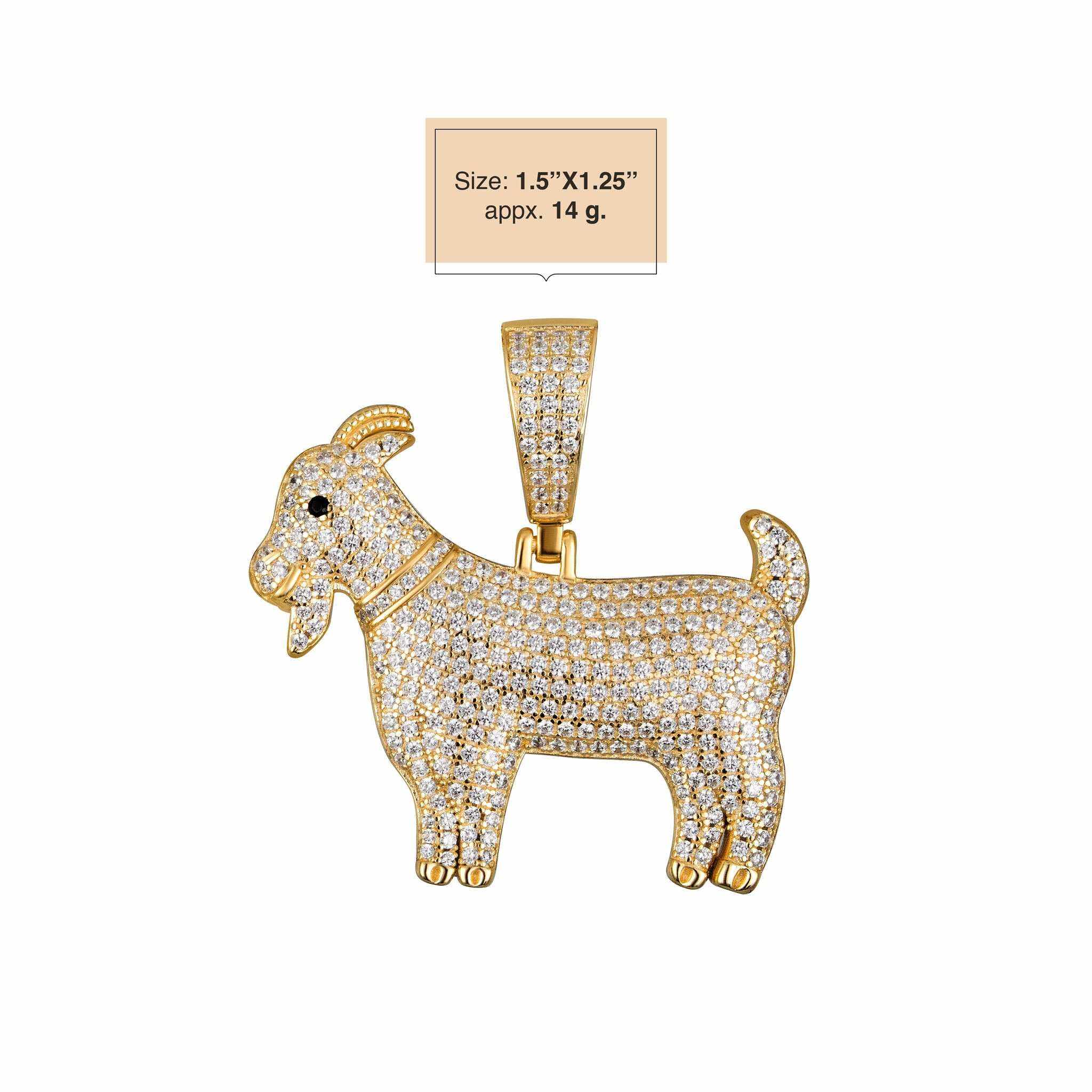 Iced GOAT Pendant 925 Sterling Silver - DestGlow