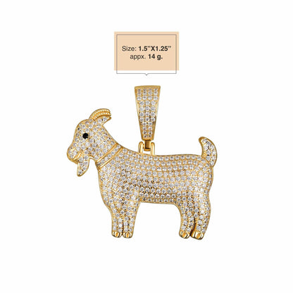 Iced GOAT Pendant 925 Sterling Silver - DestGlow