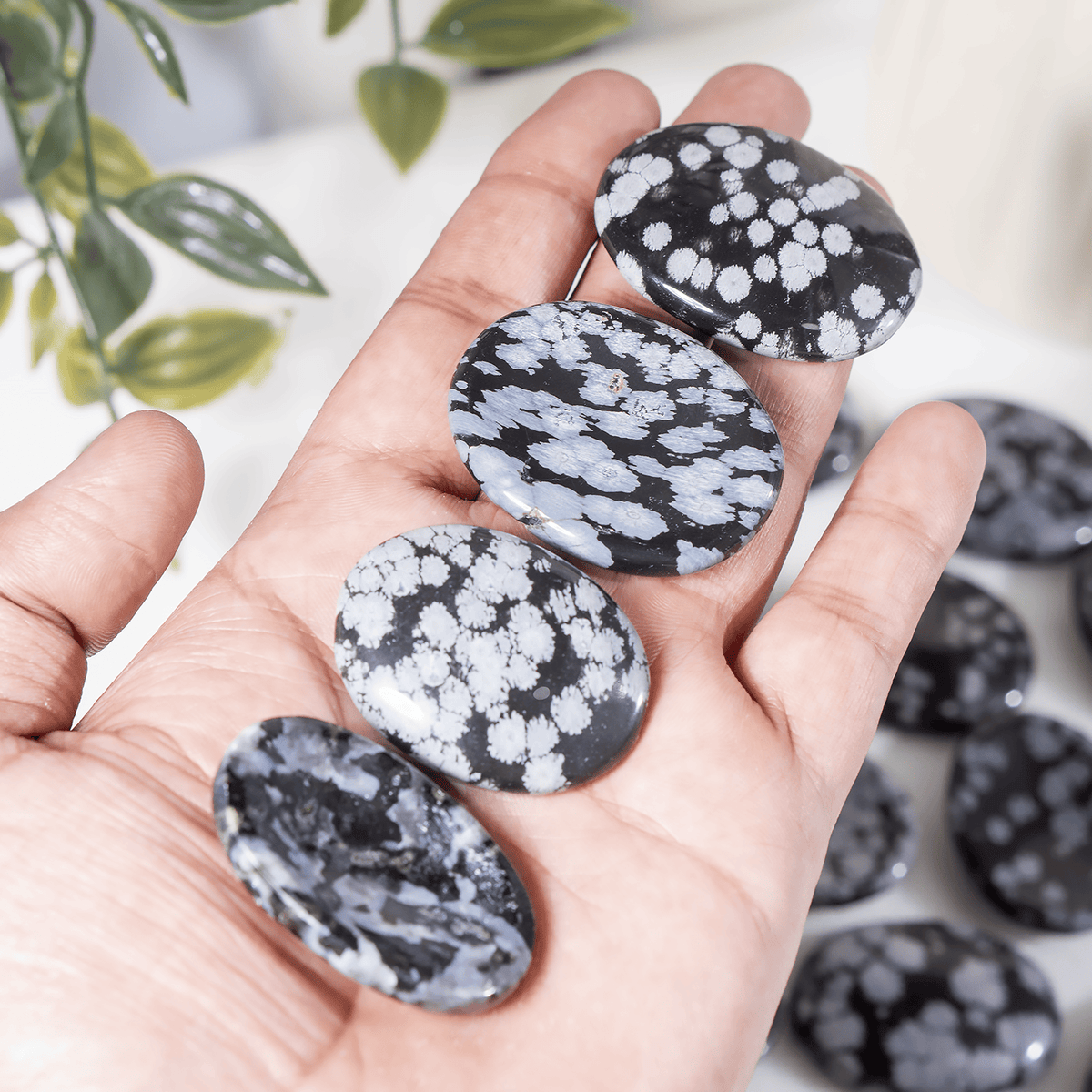 Snowflake Obsidian Pocket Stones (Angelic Communication and Past Life Recall)  DestGlow