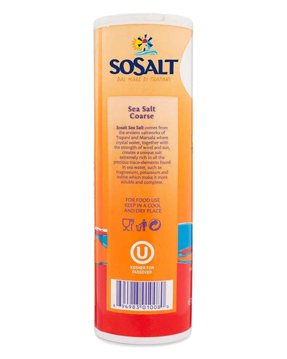 SoSalt, Coarse Natural Sea Salt, Shaker, 12 x 750g (26.5 oz)