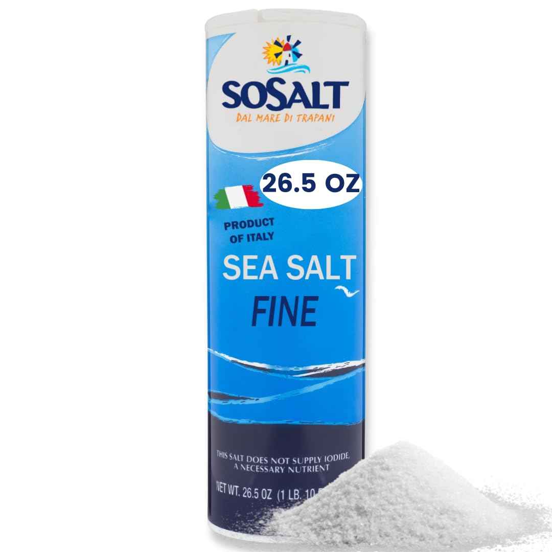 SoSalt, Fine Natural Sea Salt, Shaker, 12 x 750g (26.5 oz)
