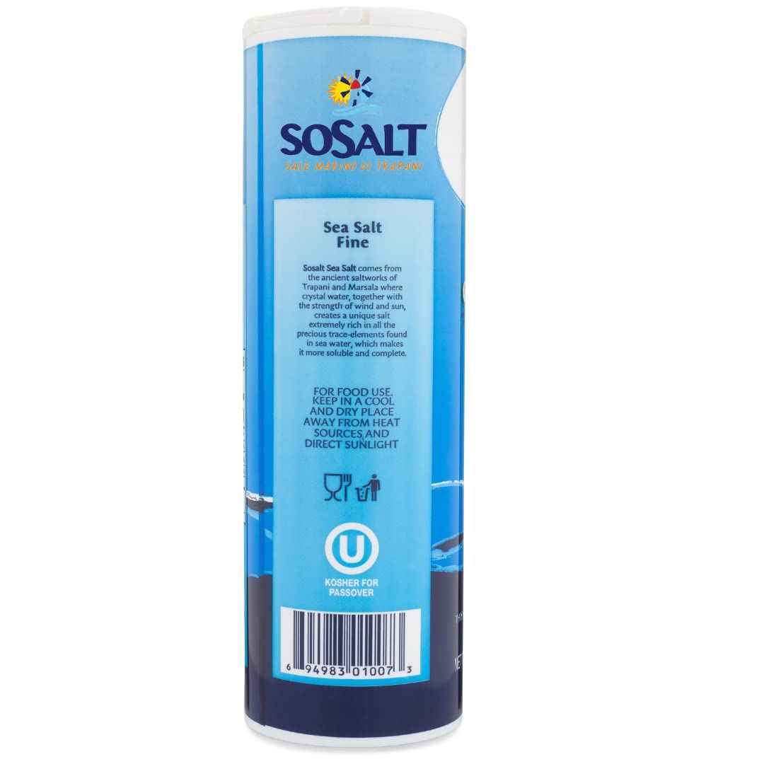 SoSalt, Fine Natural Sea Salt, Shaker, 12 x 750g (26.5 oz)