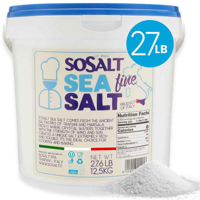 SoSalt, Fine Natural Sea Salt, Sicilian, 27.56 lb (12.5 kg)