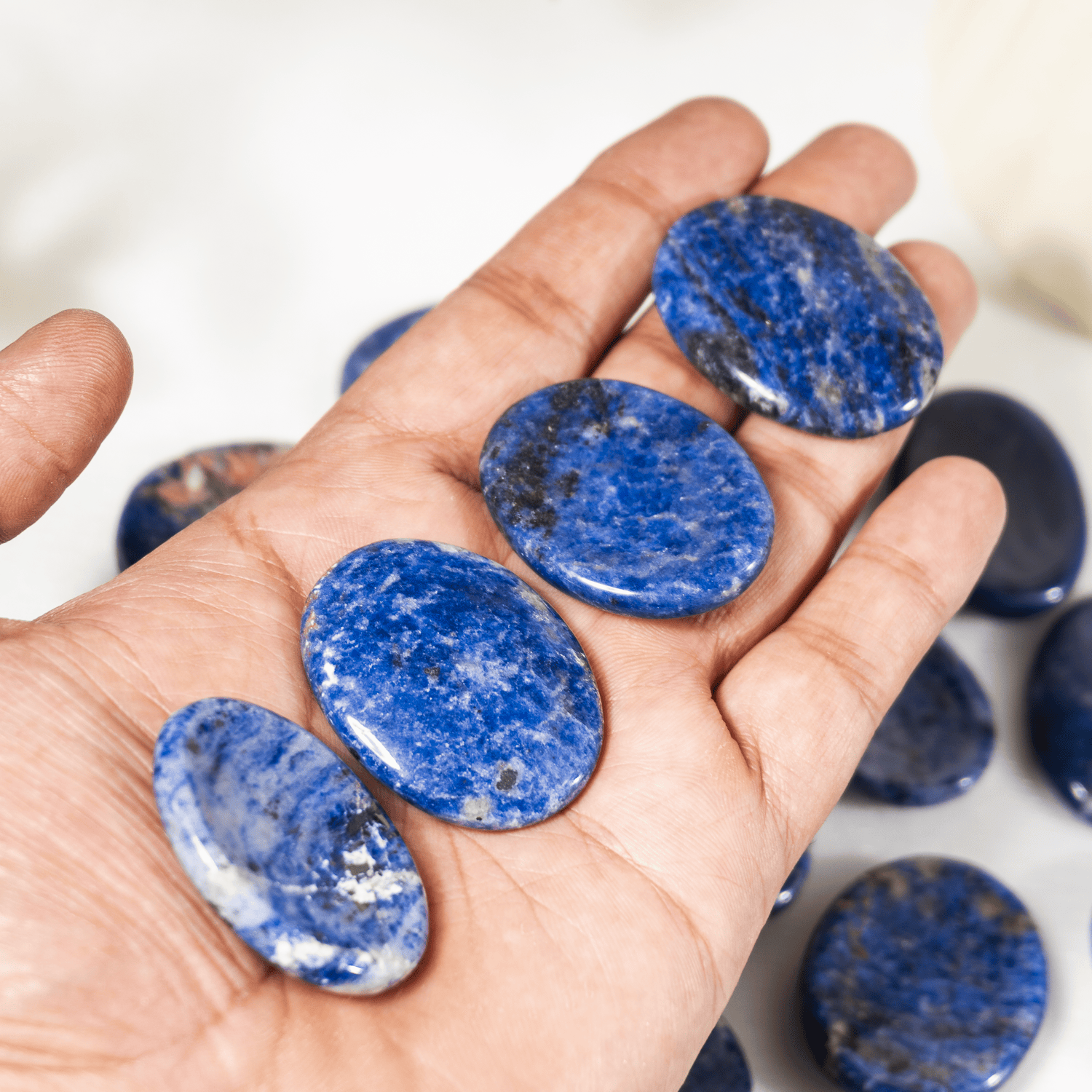 Sodalite Pocket Stones (Meditation and Self-Acceptance)  DestGlow