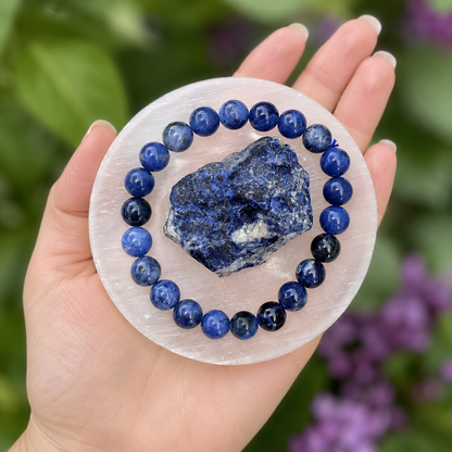 Sodalite Crystal Gift Set For Emotional Support and Protection, Real Polished Gemstones.  DestGlow