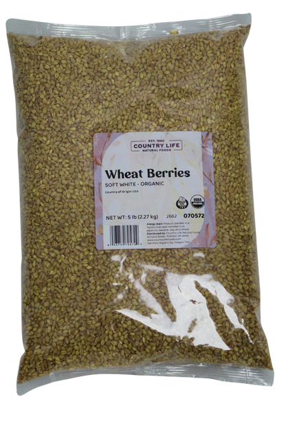 Wheat Berries, Soft White, Organic by Country Life Natural Foods
