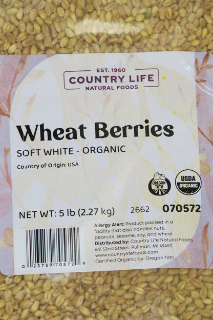 Wheat Berries, Soft White, Organic by Country Life Natural Foods