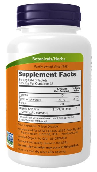 Spirulina 500 mg, Organic by Country Life Natural Foods