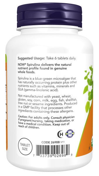 Spirulina 500 mg, Organic by Country Life Natural Foods