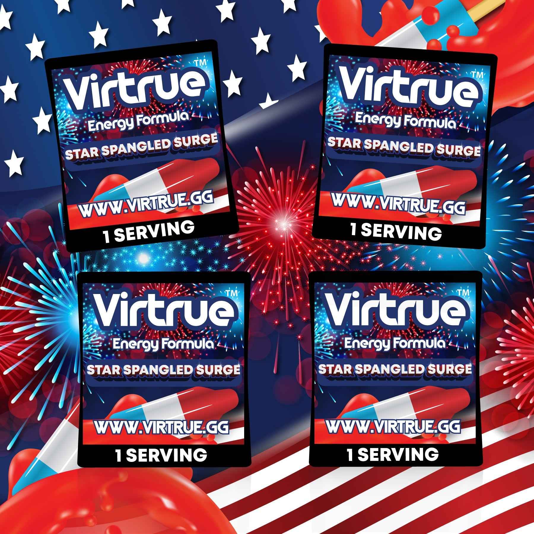 Pre-Workout Travel Packs Set of 4 - Energy Powder + Focus Boost &amp; Hydration | Sugar Free