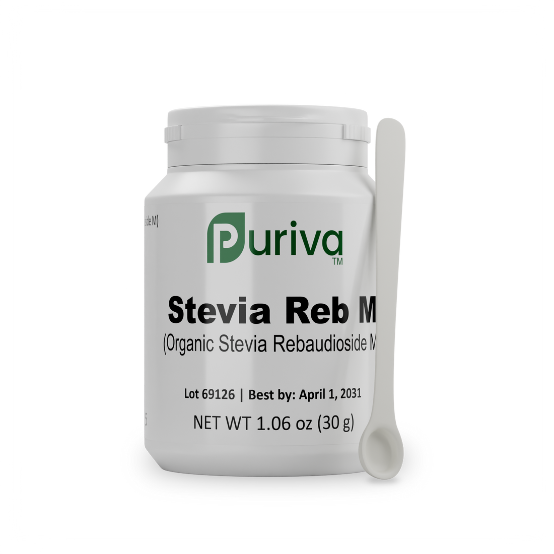 Stevia Reb M powder, (Reb-M | Rebaudioside M), 30 grams | 1,000 servings, Puriva Nutrition - DestGlow
