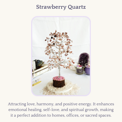Gemstone Tree Strawberry Quartz Crystal Tree Of Life.