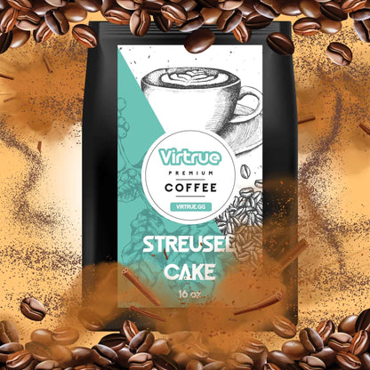 Streusel Cake Flavored Coffee – 16oz | Virtrue Premium