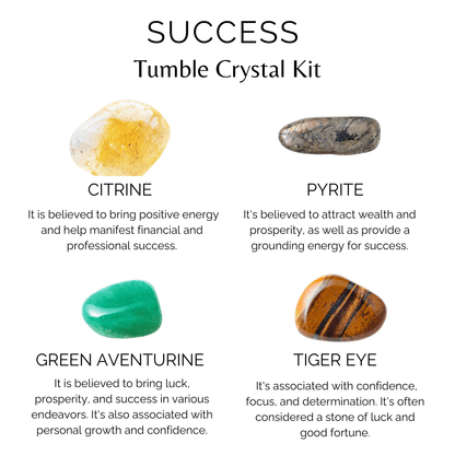 Attract SUCCESS Crystal Kit, Gemstone Tumble Kit, Success Crystal Gift Set  DestGlow