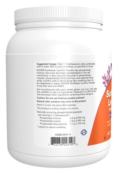 Sunflower Lecithin NON-GMO Powder by Country Life Natural Foods