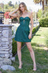 Nox Anabel T134 Short A-Line Strapless Sequin Dress Sweetheart Neckline by DiscountDressShop