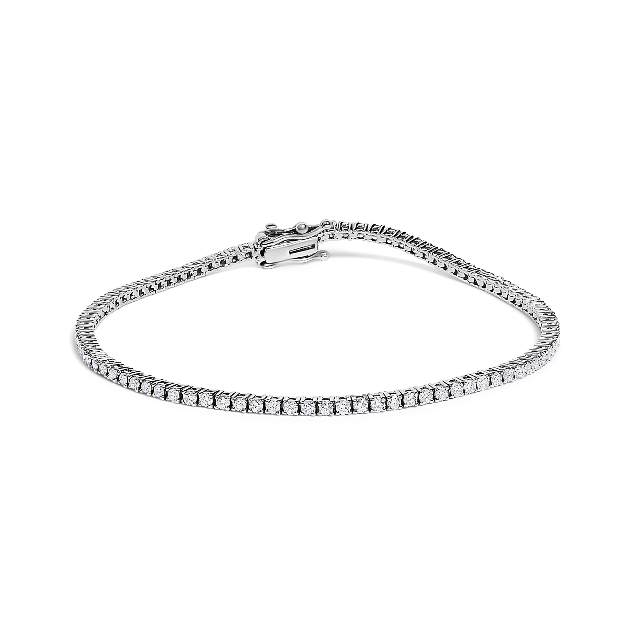 14K White Gold Classic 1 1/2 Cttw Diamond Tennis Bracelet  DestGlow