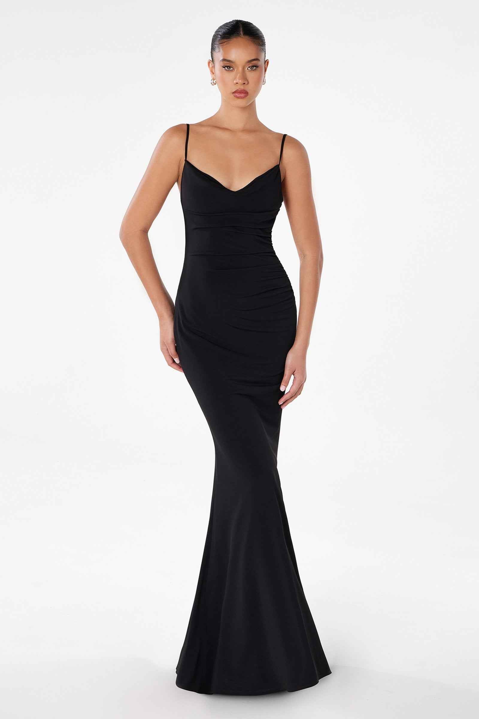 Astee T2008W Fitted Spaghetti Strap Open Back with Lace Detail Gown by DiscountDressShop