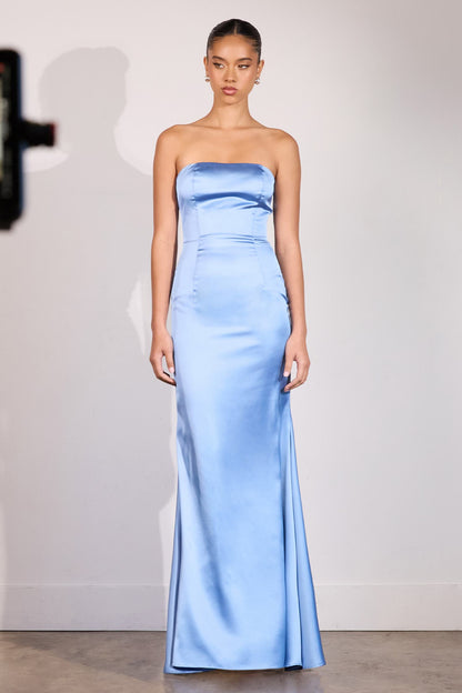 Astee T2012 Strapless Fitted Mermaid Gown with Scarf by DiscountDressShop