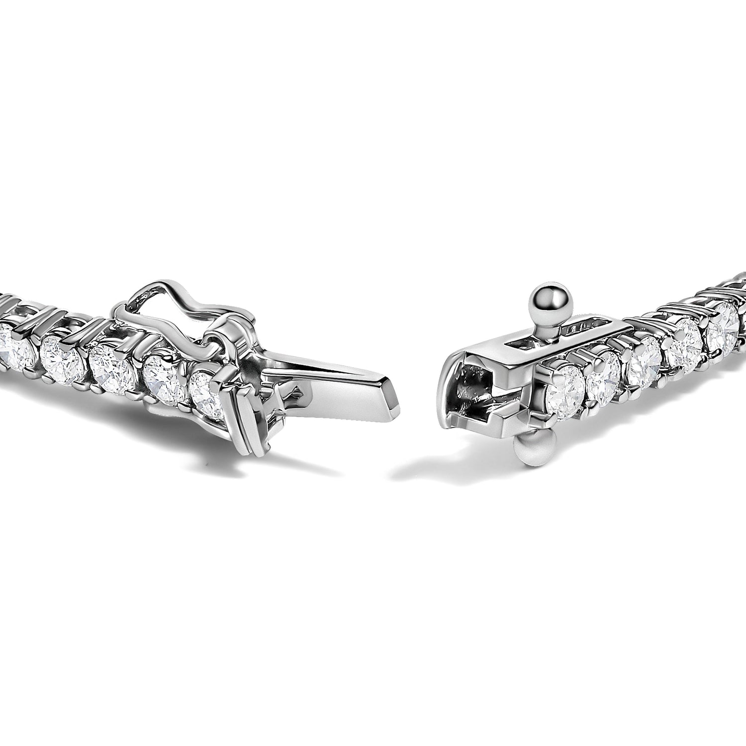14K White Gold 3.00 Ctw Diamond Classic Standard 4 Prong Set Tennis Bracelet  DestGlow