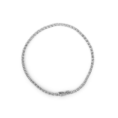 14K White Gold 3.00 Ctw Diamond Classic Standard 4 Prong Set Tennis Bracelet  DestGlow