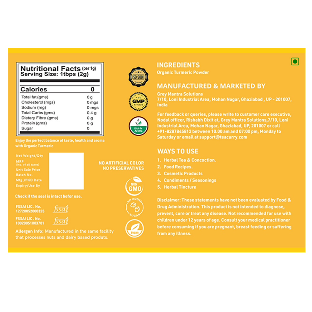 Teacurry Organic Turmeric Powder