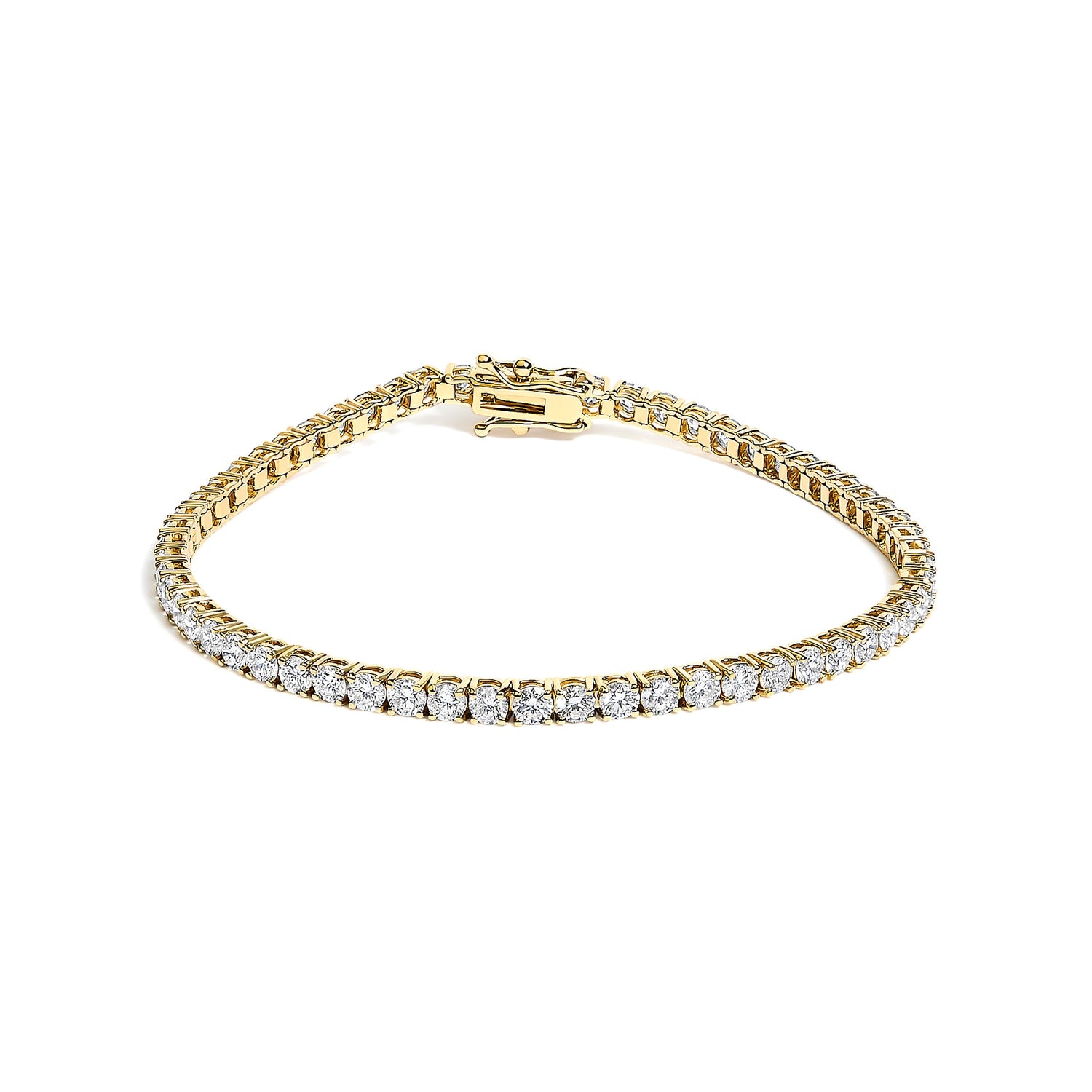 14K Yellow Gold Classic 5.00 Cttw Diamond Tennis Bracelet  DestGlow